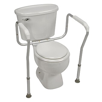 HealthSmart™ 250 lbs. Toilet Safety Adjustable Arm Support With BactiX™, Aluminum