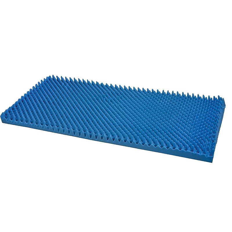 DMI Convoluted Foam Bed Pad Mattress Topper, Hospital Size, Blue, 4