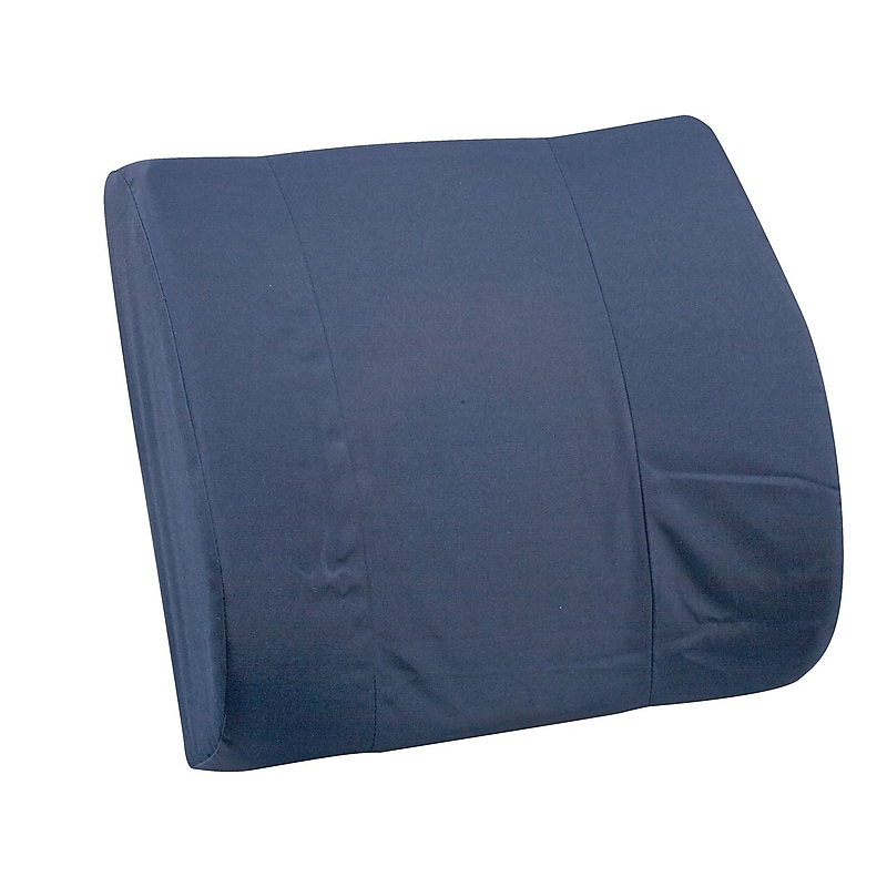 DMI® 14" x 13" Foam Standard Lumbar Cushion With Strap, Polyester/Cotton Cover, Navy image 1