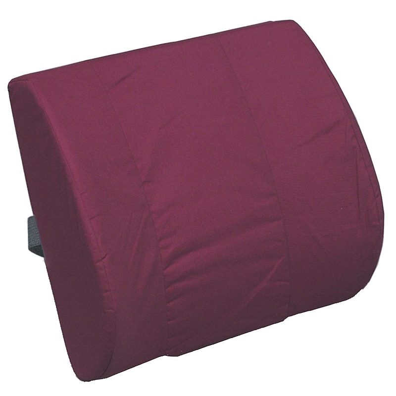 DMI Polyester/Cotton Foam Memory Lumbar Cushion With Strap, 14" x 13", Burgundy (555-7921-0700) image 1