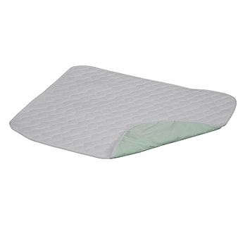 DMI® 28" x 36" 4-Ply Quilted Reusable Bed Pad, White and Green