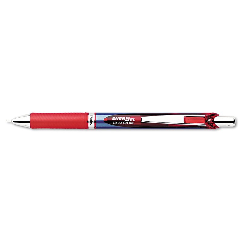 Pentel® Energel® Needle Retractable Deluxe Liquid Gel Pen, Fine Point, Red Ink (PENBLN75B) image 1