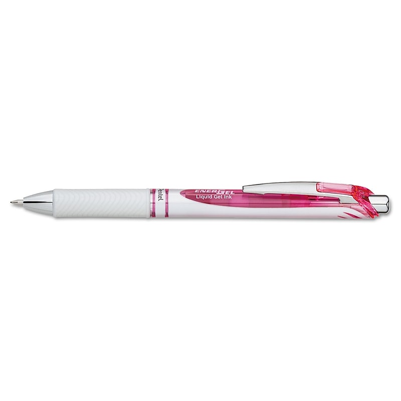 Pentel EnerGel Retractable Gel Pen, 0.7mm, Medium Point, Pink Ink (PENBL77PWP) image 1