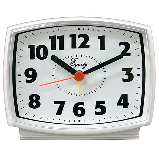 Equity by La Crosse Electric Analog Alarm Clock, White (33100) at Staples