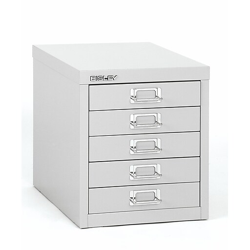 Bisley® 8 Drawer Steel Desktop Multidrawer Cabinet, Light Gray
