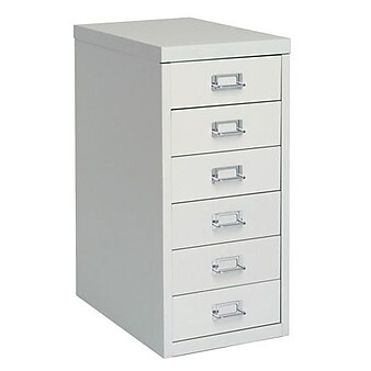 Bisley® 6-Drawer Vertical File Cabinet, Light Gray, Letter/A4 (MD6-LG)