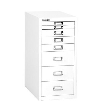 Bisley® 8 Drawer Steel Desktop Multidrawer Cabinet, White