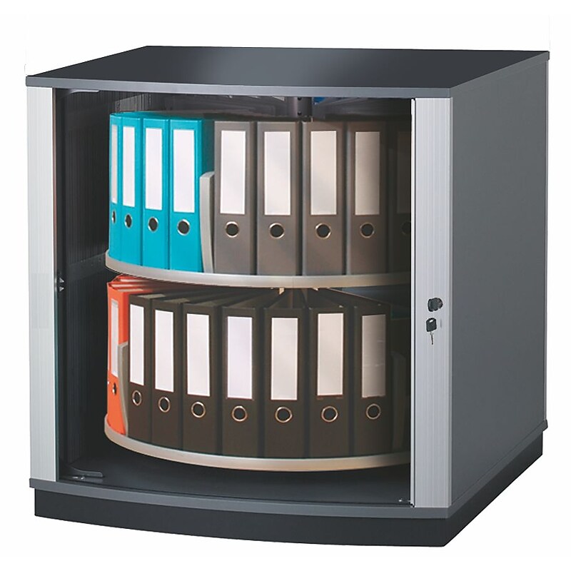 Moll® 37" Two Tier Lockfile Carousel Cabinet, Graphite image 1