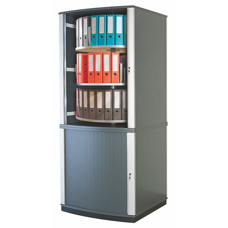 Moll® 85" Five Tier Lockfile Carousel Cabinet, Graphite image 1