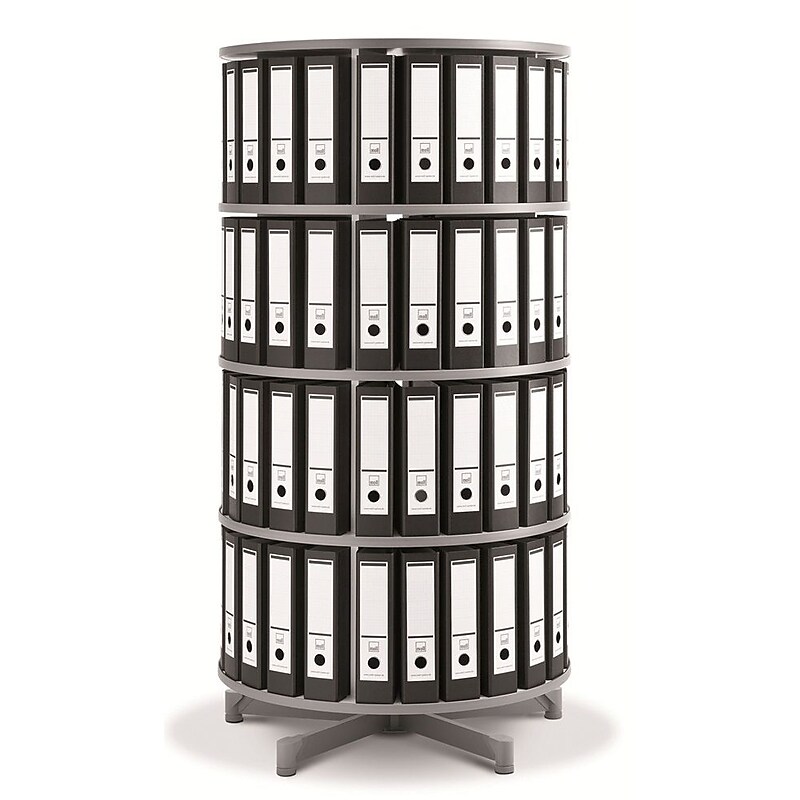 Moll® Rotary Four Tier Spin & File Binder Storage Carousel, White image 1