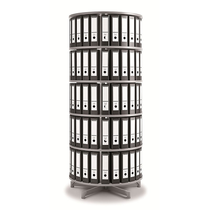 Moll® Rotary Five Tier Spin & File Binder Storage Carousel, White image 1