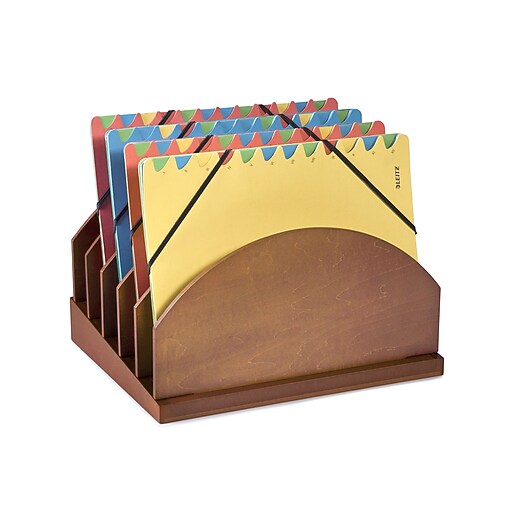 Empire Stack & Style™ Wood Desk Organizers Step Up File, Cherry Staples