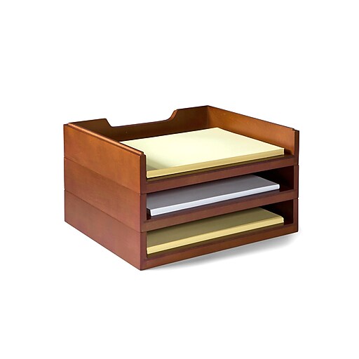 Shop Staples For Bindertek Stacking Wood Desk Organizers 3 Letter