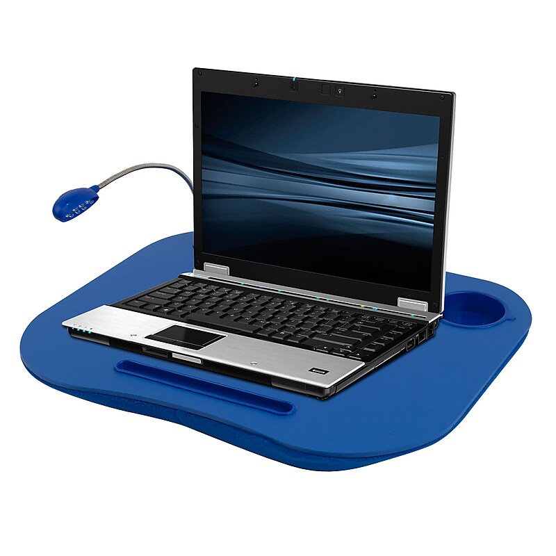 Trademark Global Laptop Buddy Mobile Workstation With Light,  19" x 15" x 2.5", Blue (72-698006) image 1