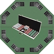 Trademark Poker 500 Dice-Striped Chips, Case & Tabletop Super Set, Brilliant Silver (886511081345)