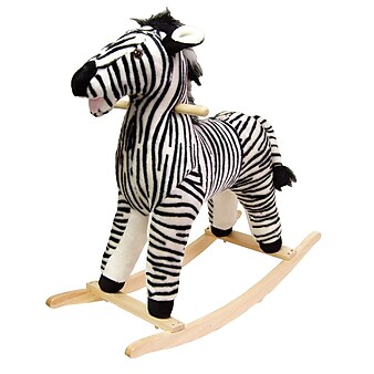 Happy Trails Plush Rocking Zebra, Black/White (886511219908)