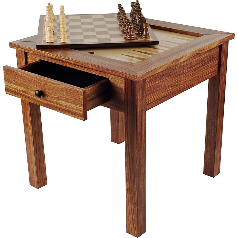 Trademark Games 3 in 1 Chess Backgammon Table (886511062108) image 1