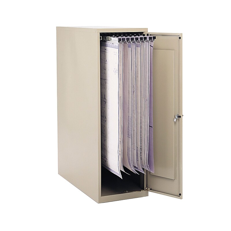 Safco® Small Vertical Storage Cabinet for 18" and 24" Hanging Clamps, Tropic Sand image 1
