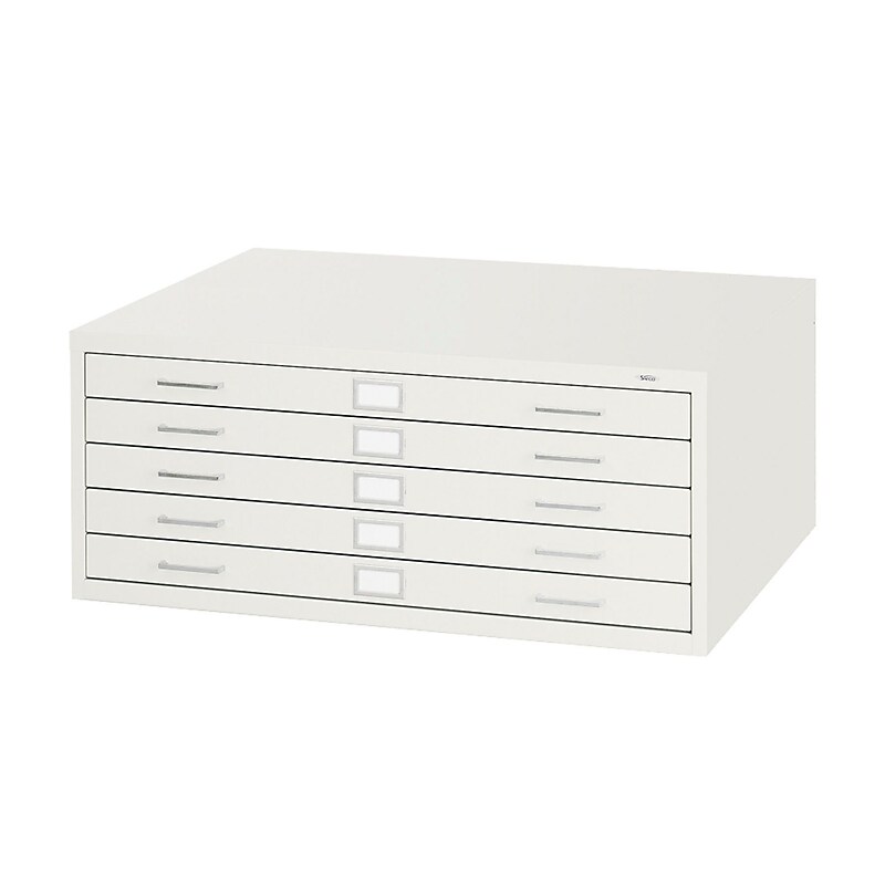 Safco® Graphic Arts 5-Drawer Steel Flat File For 24" x 36" Documents, White image 1