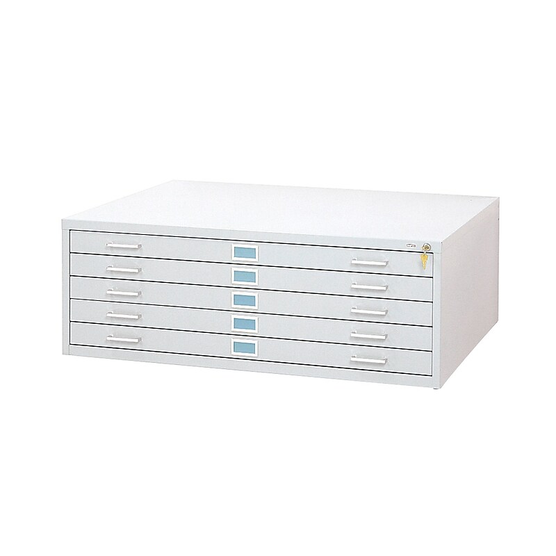 Safco® Graphic Arts 5-Drawer Steel Flat File For 30" x 42" Documents, White image 1