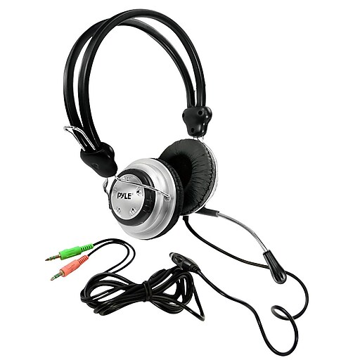 Pyleaudio PHPMC2 Wired Headset Microphone, Black/Gray at Staples