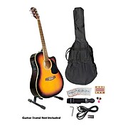 Pyle® 41" Acoustic-Electric Guitar Package With Gig Bag/Strap/Picks/Tuner and Strings;  Sunburst