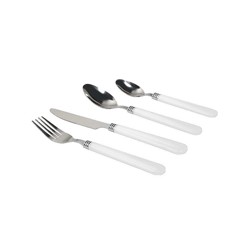 Gibson Sensations II Plastic Handle Flatware Set, 16 Piece, White image 1