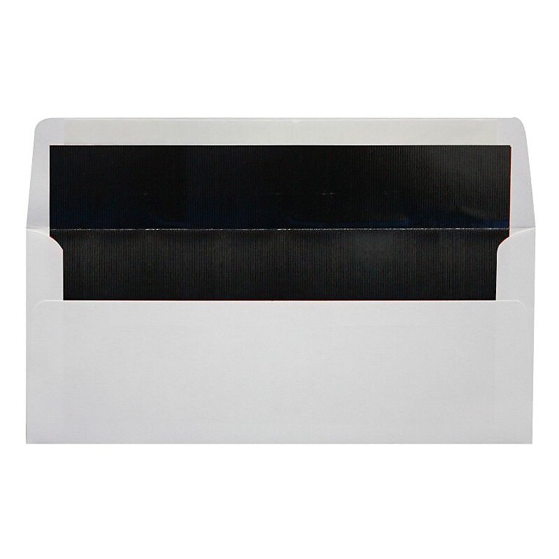 LUX 60lbs. 4 1/8" x 9 1/2" #10 Business Envelopes, White With Black LUX Lining, 250/BX image 1