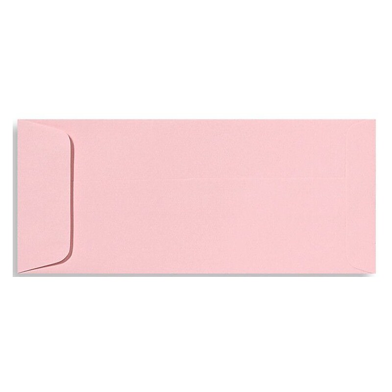 LUX 4 1/8" x 9 1/2" #10 70lbs. Open End Envelopes; Candy Pink, 50/Pack image 1