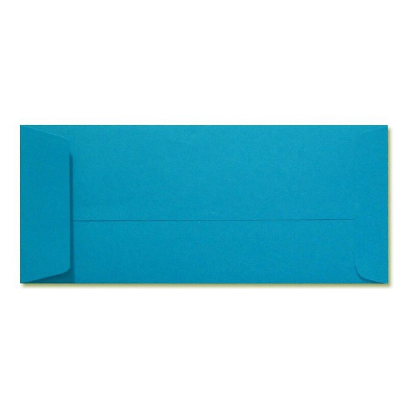 LUX 4 1/8" x 9 1/2" #10 80lbs. Open End Envelopes, Pool Blue, 50/Pack image 1