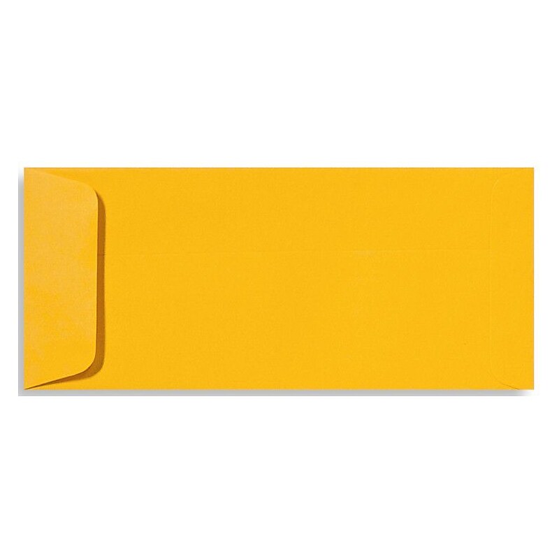 LUX 70lbs. 4 1/8" x 9 1/2" #10 Open End Envelopes, Sunflower Yellow, 500/BX image 1