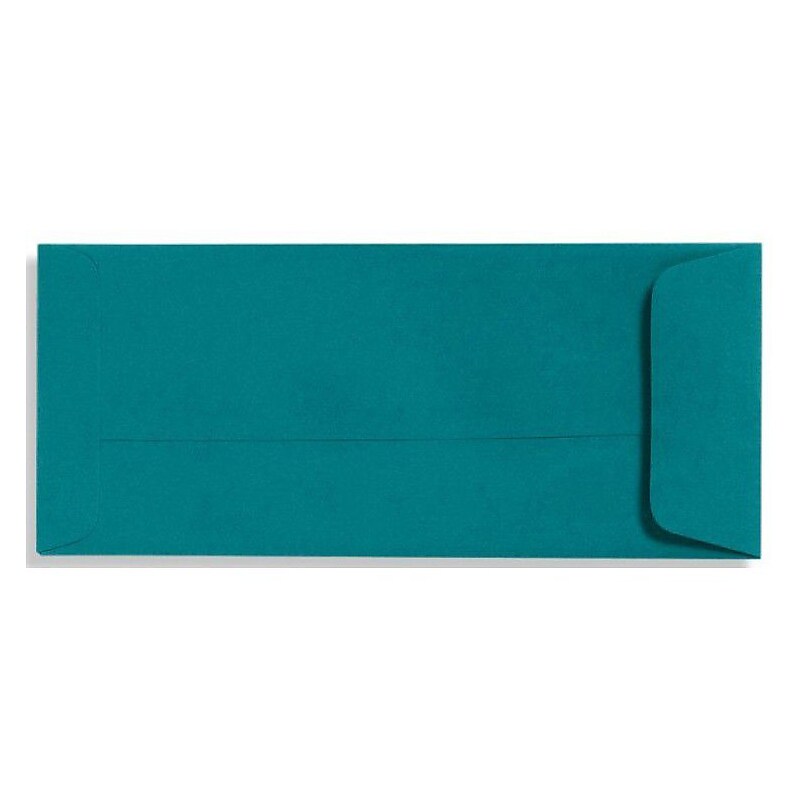LUX 4 1/8" x 9 1/2" #10 70lbs. Open End Envelopes, Teal Blue, 50/Pack image 1