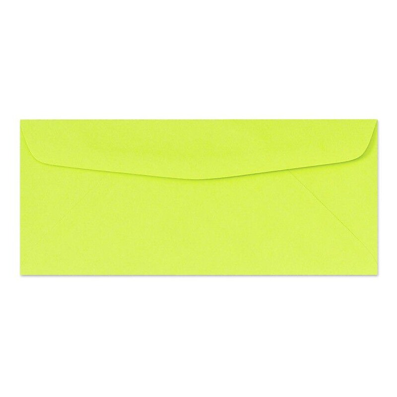 LUX 4 1/8" x 9 1/2" #10 60lbs. Electric Regular Envelopes, Green, 50/Pack image 1