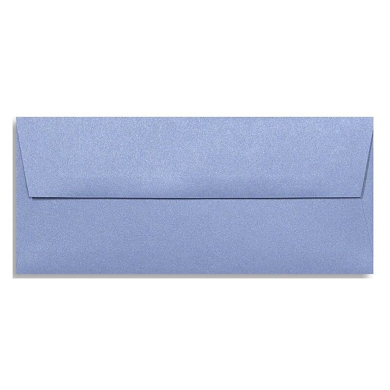 LUX 80lbs. 4 1/8" x 9 1/2" #10 Square Flap Envelopes, Vista Metallic Blue, 500/BX image 1