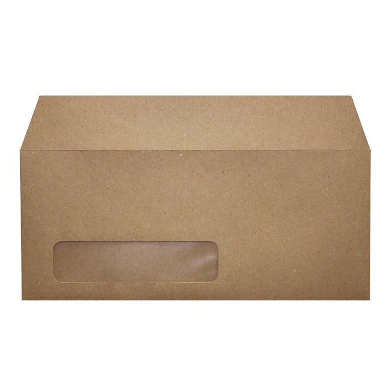LUX Moistenable Glue #10 Window Envelope, 4 1/2" x 9 1/2", Grocery Bag Brown, 250/Box (4860-WGB-250) image 1
