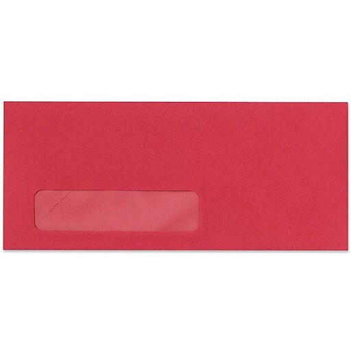 LUX 10 Window Envelopes (4 1/8 x 9 1/2) 50/box, Holiday Red (426115