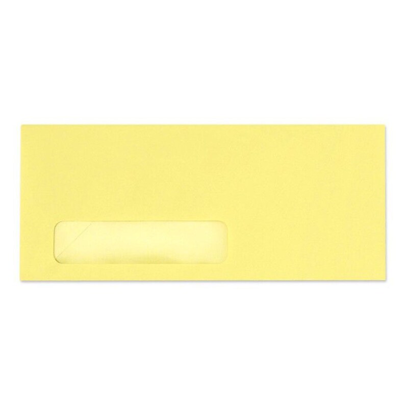 LUX 4 1/8" x 9 1/2" #10 Window Envelopes, Pastel Canary Yellow, 50/Pack image 1