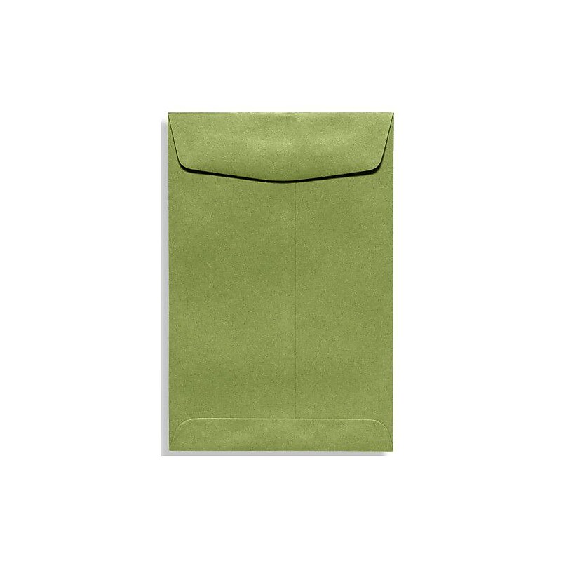 LUX 10" x 13" 70lbs. Commercial Flap Open End Envelopes, Avocado Green, 50/Pack image 1