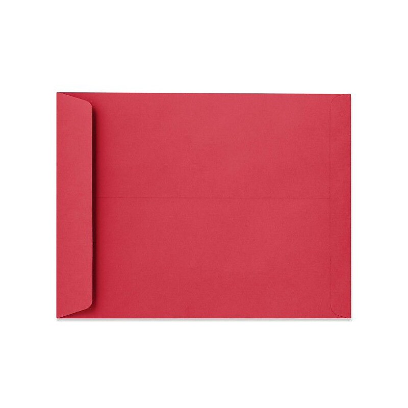 LUX 10" x 13" 60lbs. Open End Envelopes, Holiday Red, 50/Pack image 1