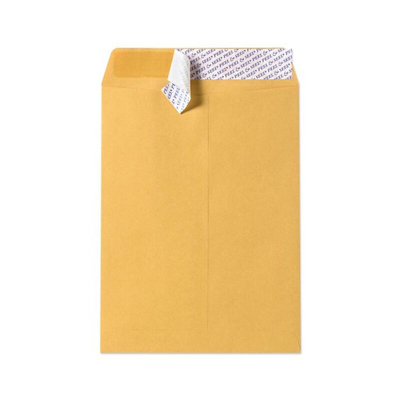LUX Peel & Seal Open End Self Seal #15 1/2 Kraft Catalog Envelope, 12" x 15 1/2", Brown, 50/Pack (75498-50) image 1