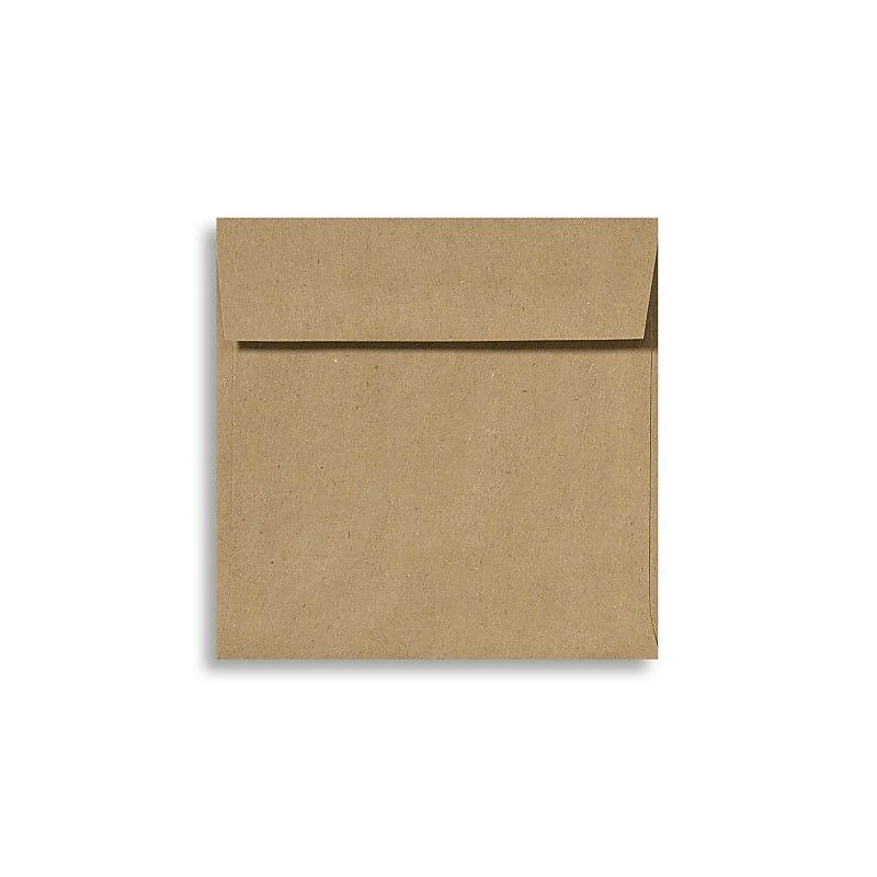 70 lb 5 3/4" x 5 3/4" Peel & Press Square Envelopes, Grocery Bag Brown, 500/Box image 1