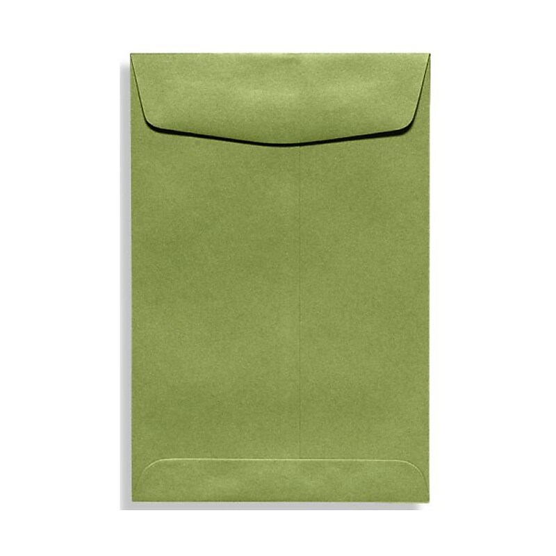 LUX 9" x 12" 70lbs. Open End Envelopes, Avocado Green, 50/Pack image 1
