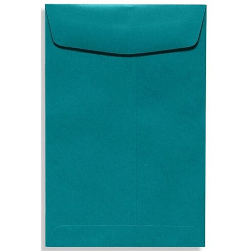 LUX® 70lbs. 9" x 12" Open End Envelopes W/Glue, Teal Blue, 250/BX at