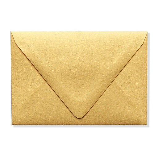 LUX A1 Contour Flap Envelopes (3 5/8 x 5 1/8) 50/Box, Gold Metallic