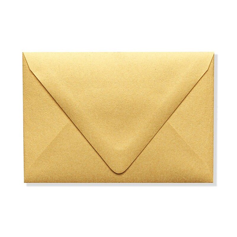 LUX A1 Contour Flap Envelopes (3 5/8 x 5 1/8) 50/Box, Gold Metallic (1865-07-50) image 1