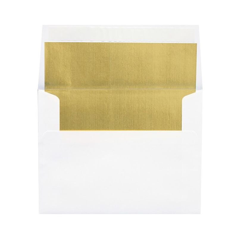 LUX A2 (4 3/8 x 5 3/4) 50/Box, White w/Gold LUX Lining (FLWH4870-04-50) image 1