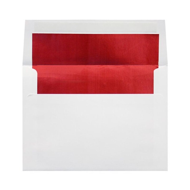 LUX A2 (4 3/8 x 5 3/4) 50/Box, White w/Red LUX Lining (FLWH4870-01-50) image 1