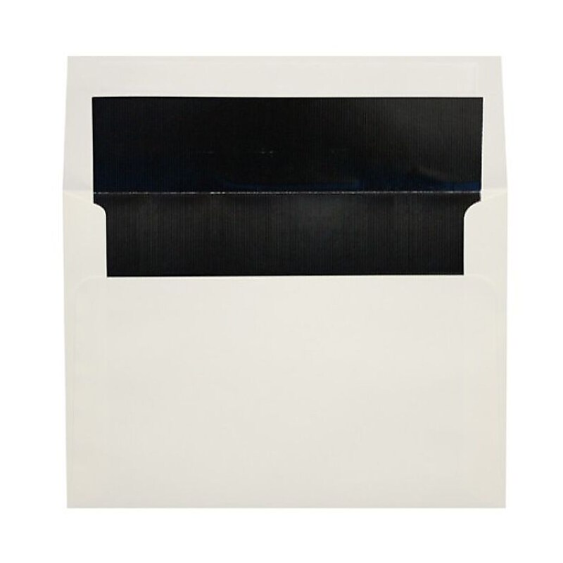 LUX A4 Foil Lined Invitation Envelopes (4 1/4 x 6 1/4) 500/Box, Natural w/Black LUX Lining (FLNT4872-02-500) image 1