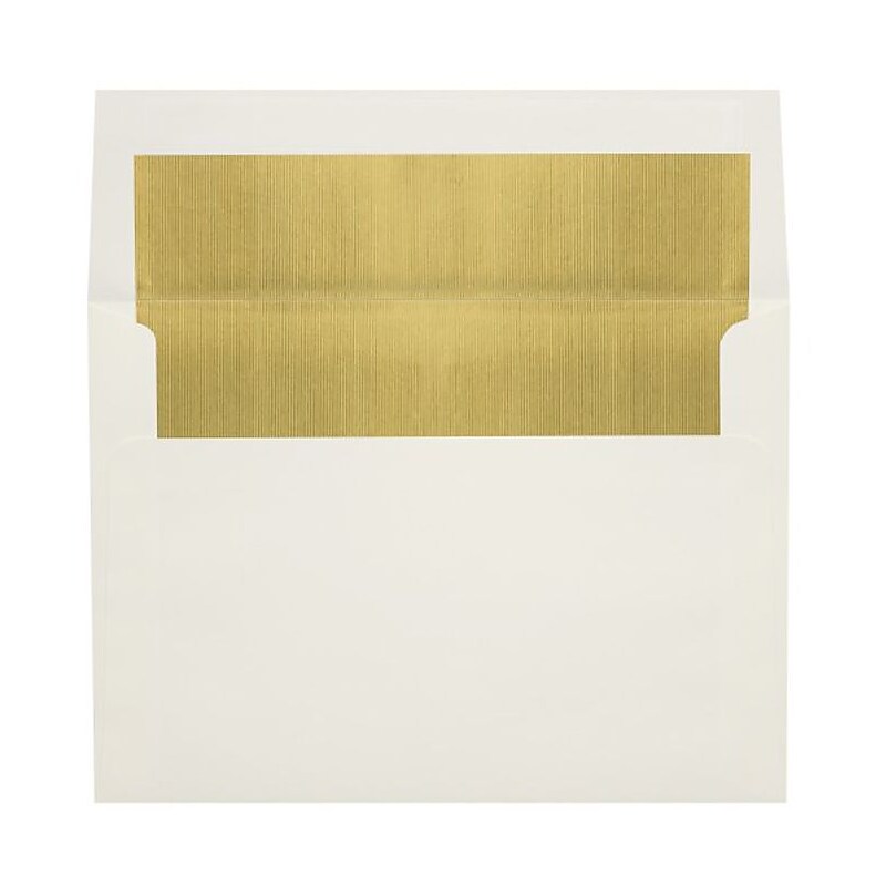 LUX A6 Foil Lined Invitation Envelopes (4 3/4 x 6 1/2) 50/Box, Natural w/Gold LUX Lining (FLNT4875-04-50) image 1