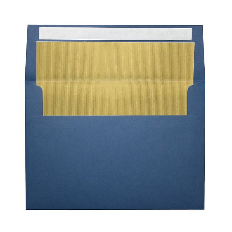 LUX A7 Foil Lined Invitation Envelopes (5 1/4 x 7 1/4) 50/Box, Navy w/Gold LUX Lining (FLNV4880-04-50) image 1